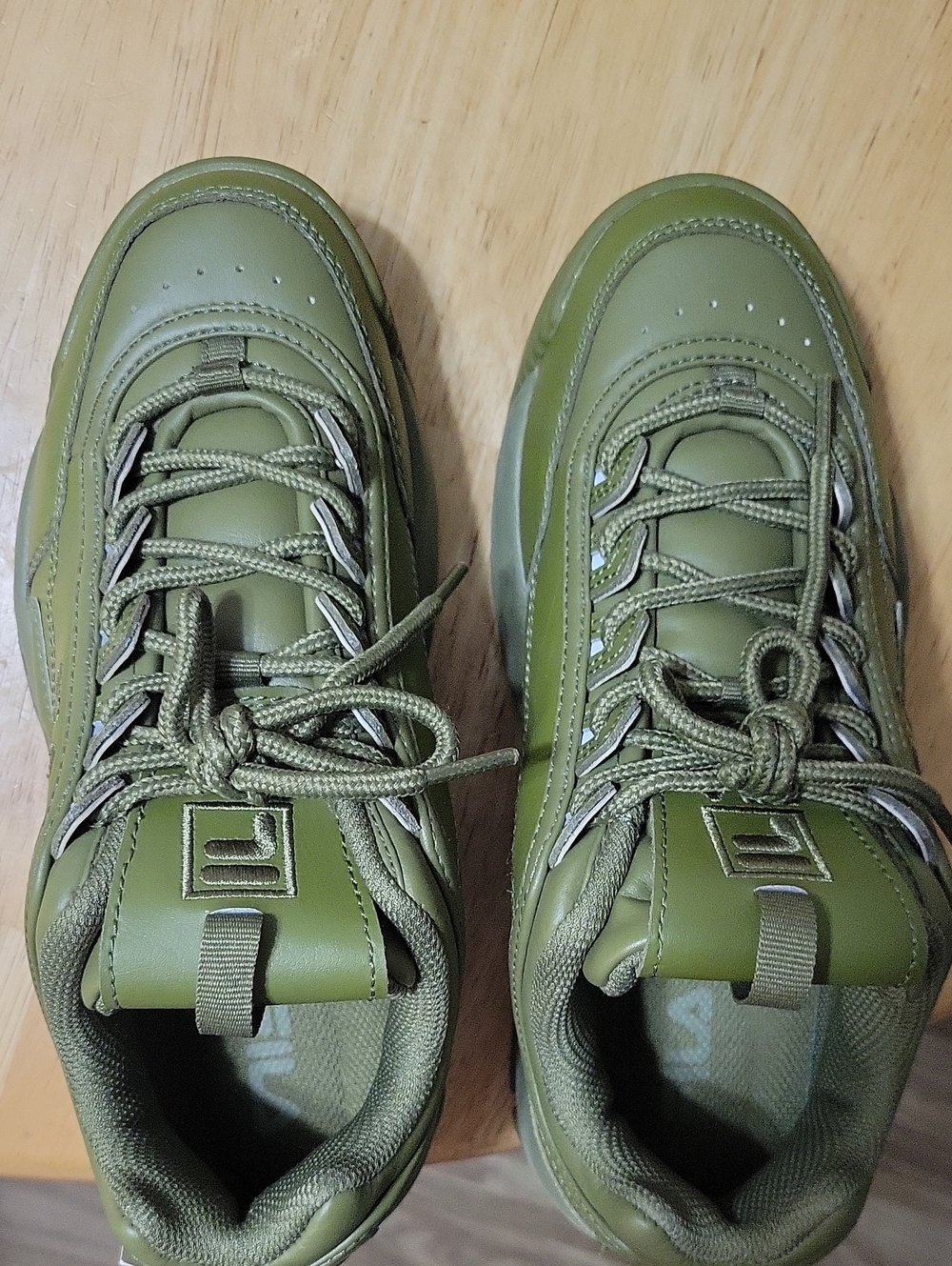Like New Olive Colored Fila Disruptor Sneakers - Picture 7 of 8